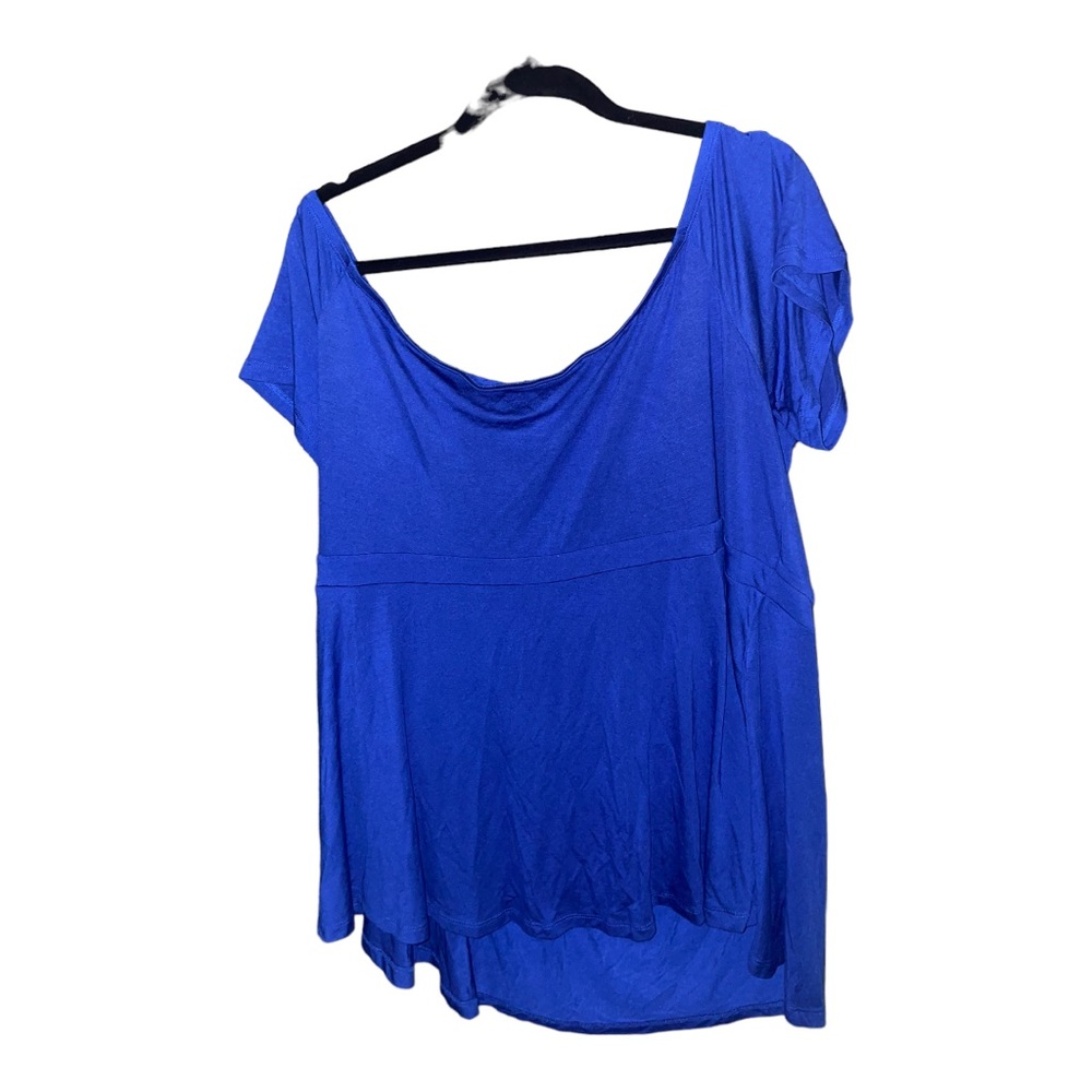 Torrid Size 4X blue off the shoulder royal blue baby doll shirt - Picture 6 of 8